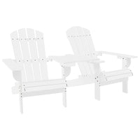 vidaXL Cadeiras jardim Adirondack + mesa centro madeira abeto branco