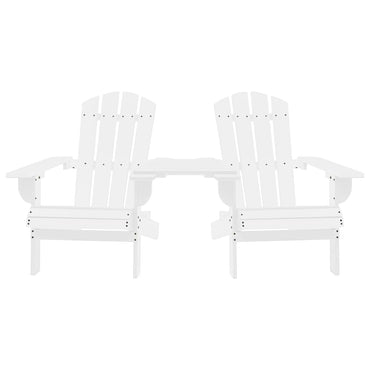 vidaXL Cadeiras jardim Adirondack + mesa centro madeira abeto branco