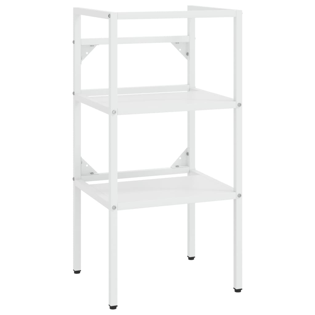 vidaXL Estrutura de lavatório c/ lavatório embutido ferro branco