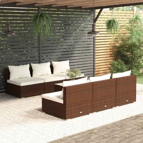 vidaXL 5 pcs conjunto lounge de jardim c/ almofadões vime PE preto