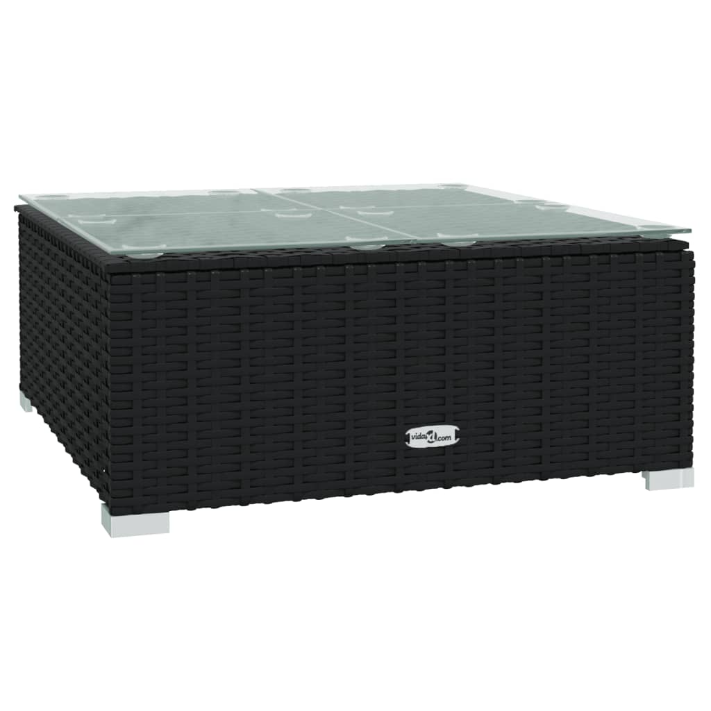vidaXL 5 pcs conjunto lounge jardim c/ almofadões vime PE castanho