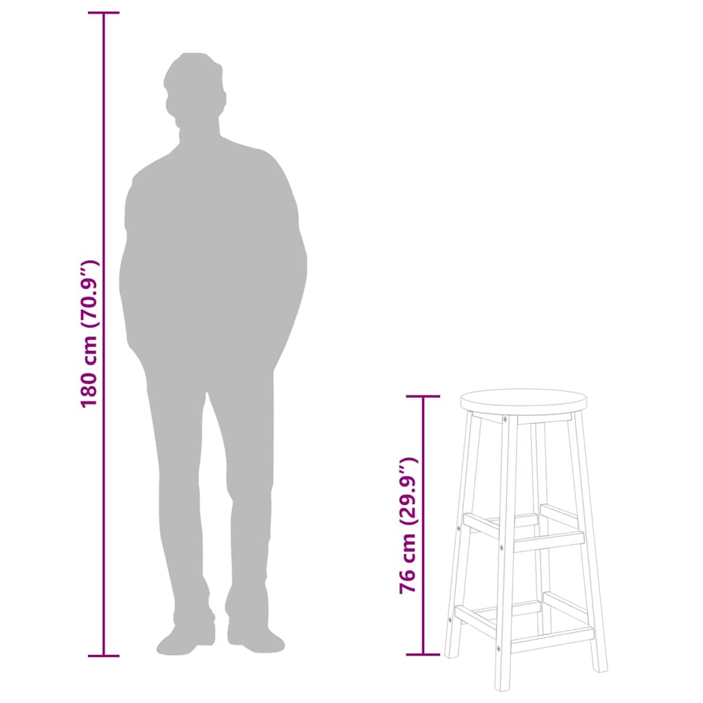 vidaXL Bancos de bar 4 pcs madeira de acácia maciça