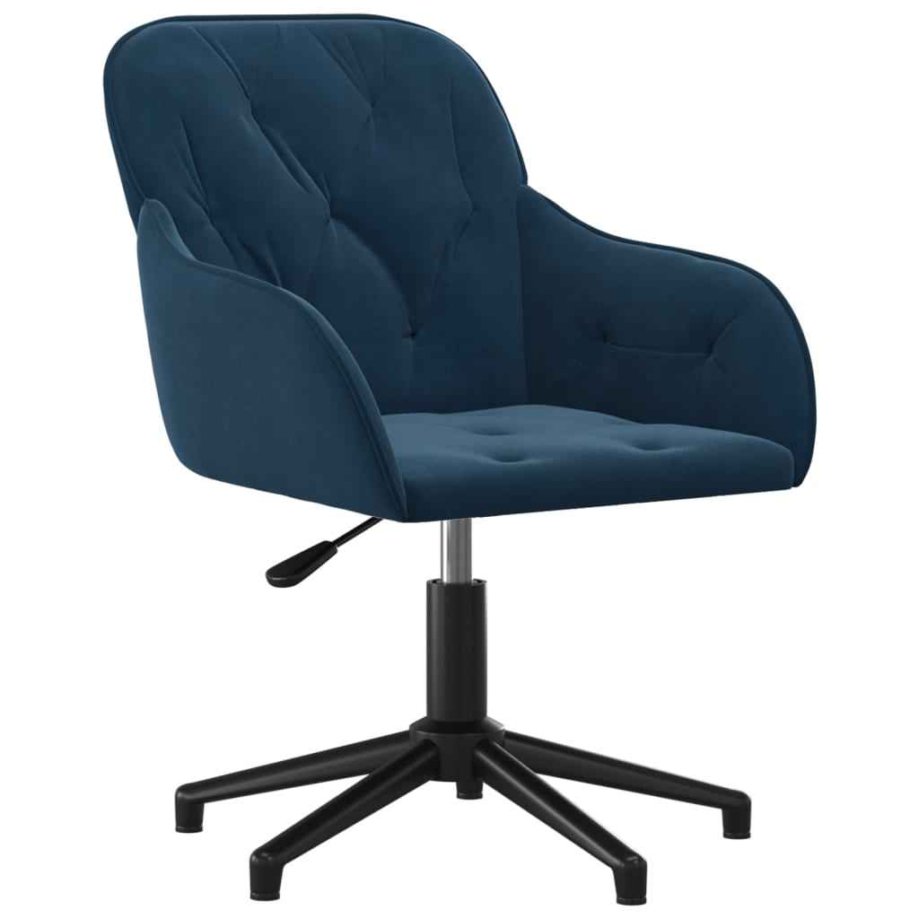 vidaXL Cadeiras de jantar giratórias 2 pcs veludo azul