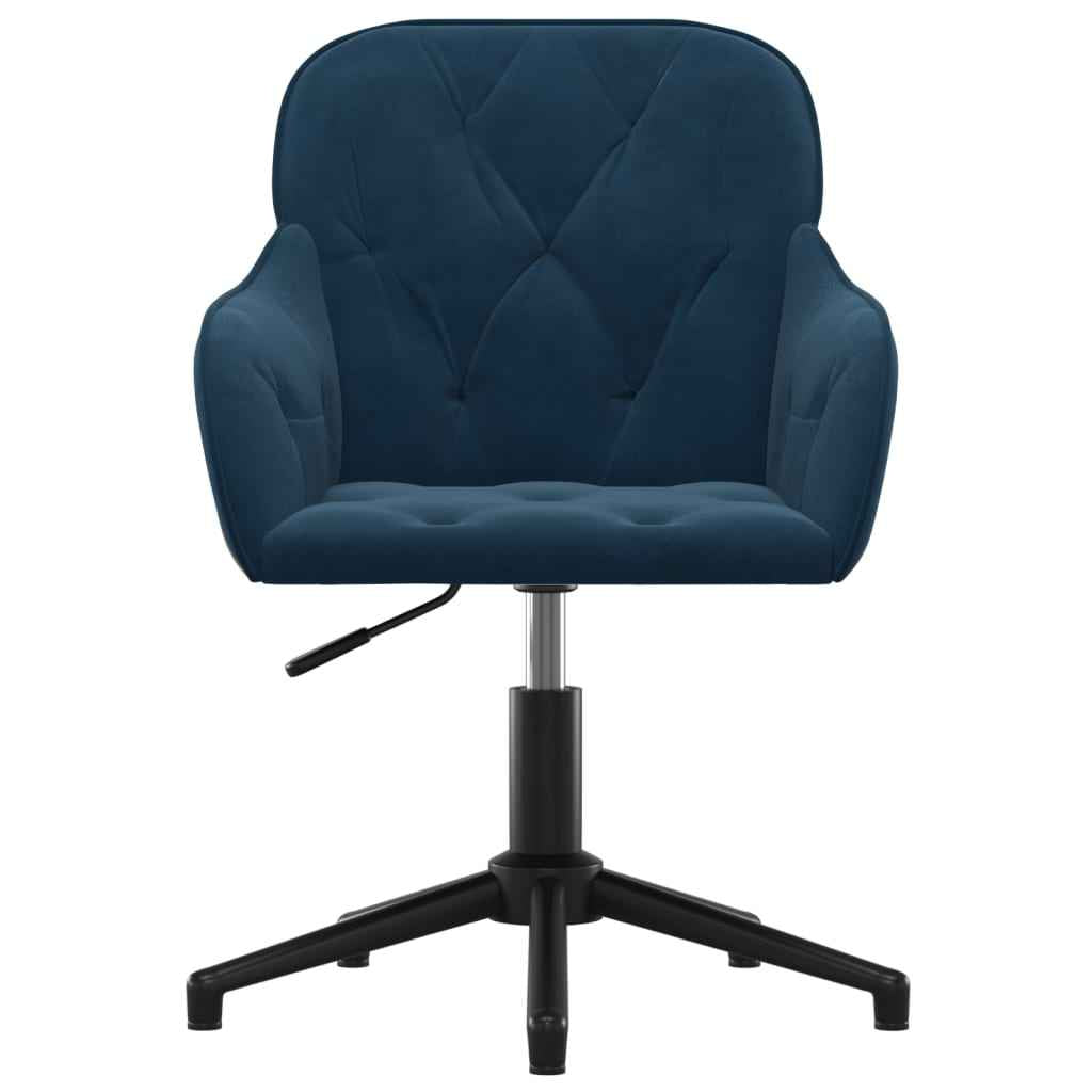 vidaXL Cadeiras de jantar giratórias 2 pcs veludo azul