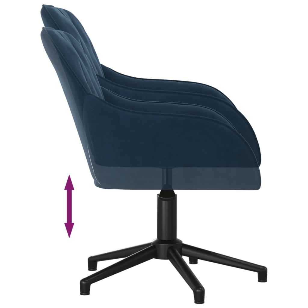 vidaXL Cadeiras de jantar giratórias 2 pcs veludo azul