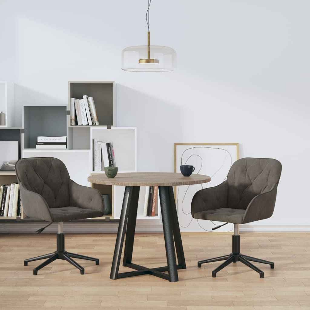 vidaXL Cadeiras de jantar giratórias 2 pcs veludo azul