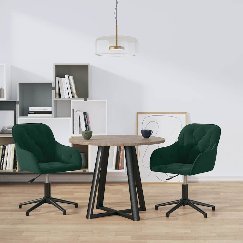 vidaXL Cadeiras de jantar giratórias 2 pcs veludo azul