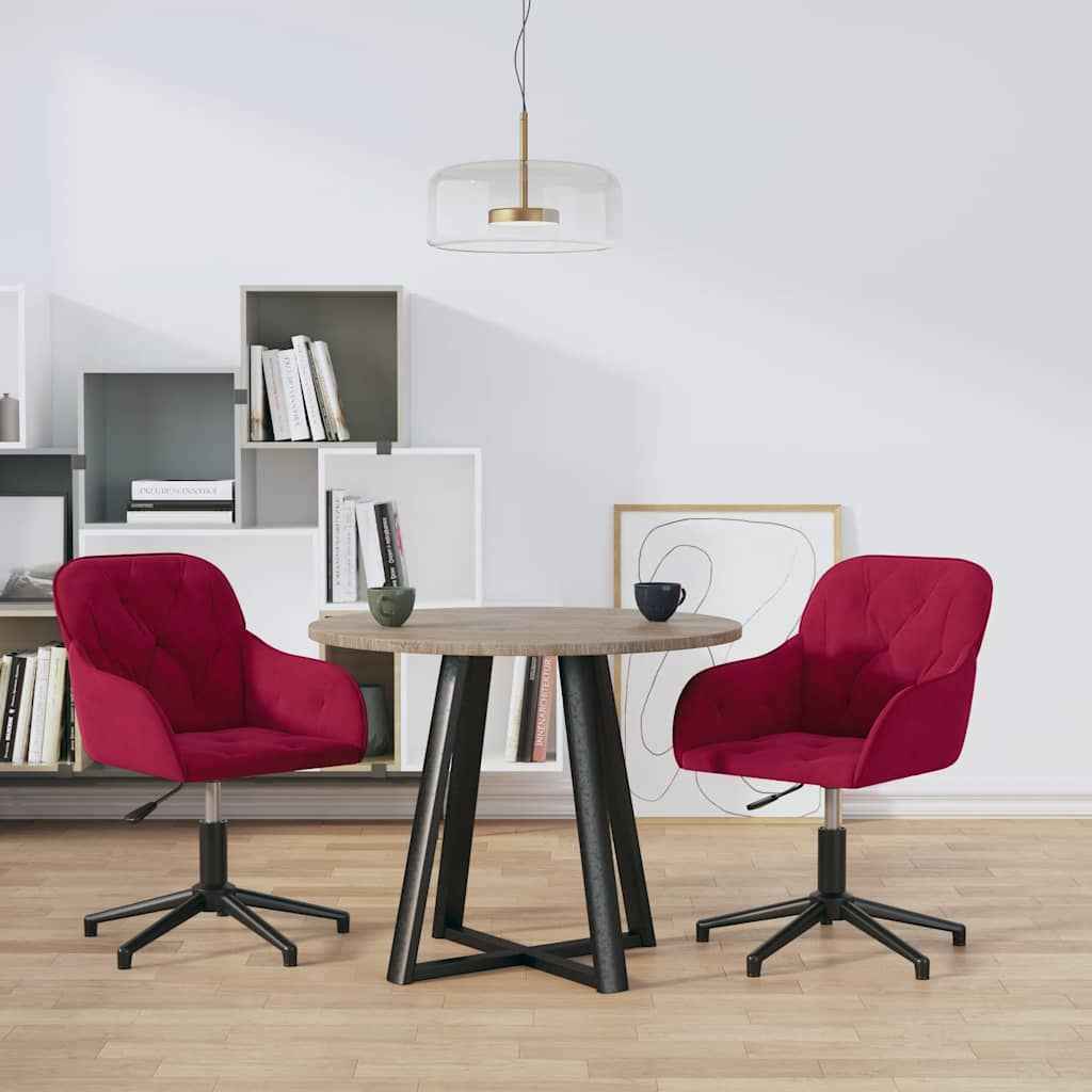 vidaXL Cadeiras de jantar giratórias 2 pcs veludo azul