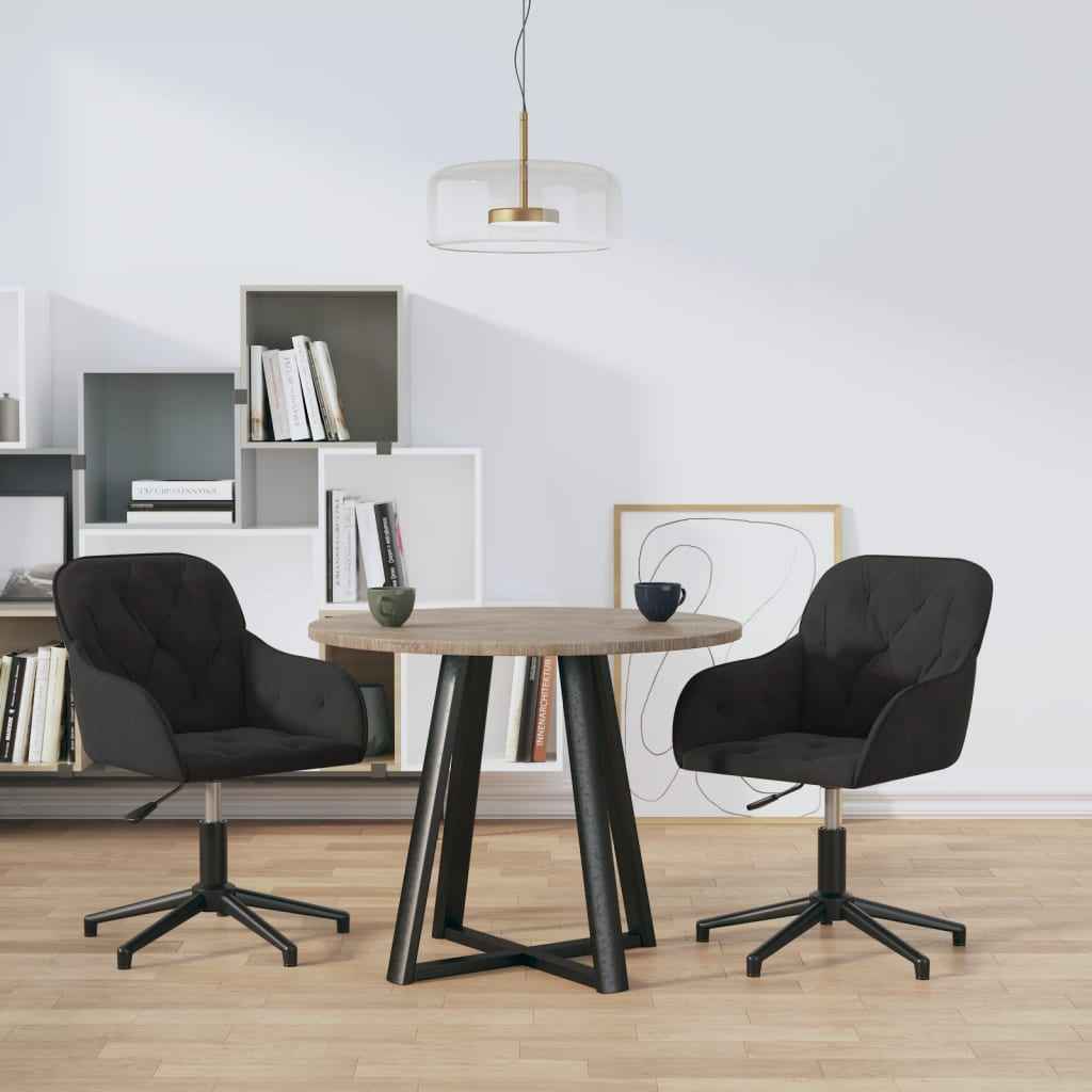 vidaXL Cadeiras de jantar giratórias 2 pcs veludo azul