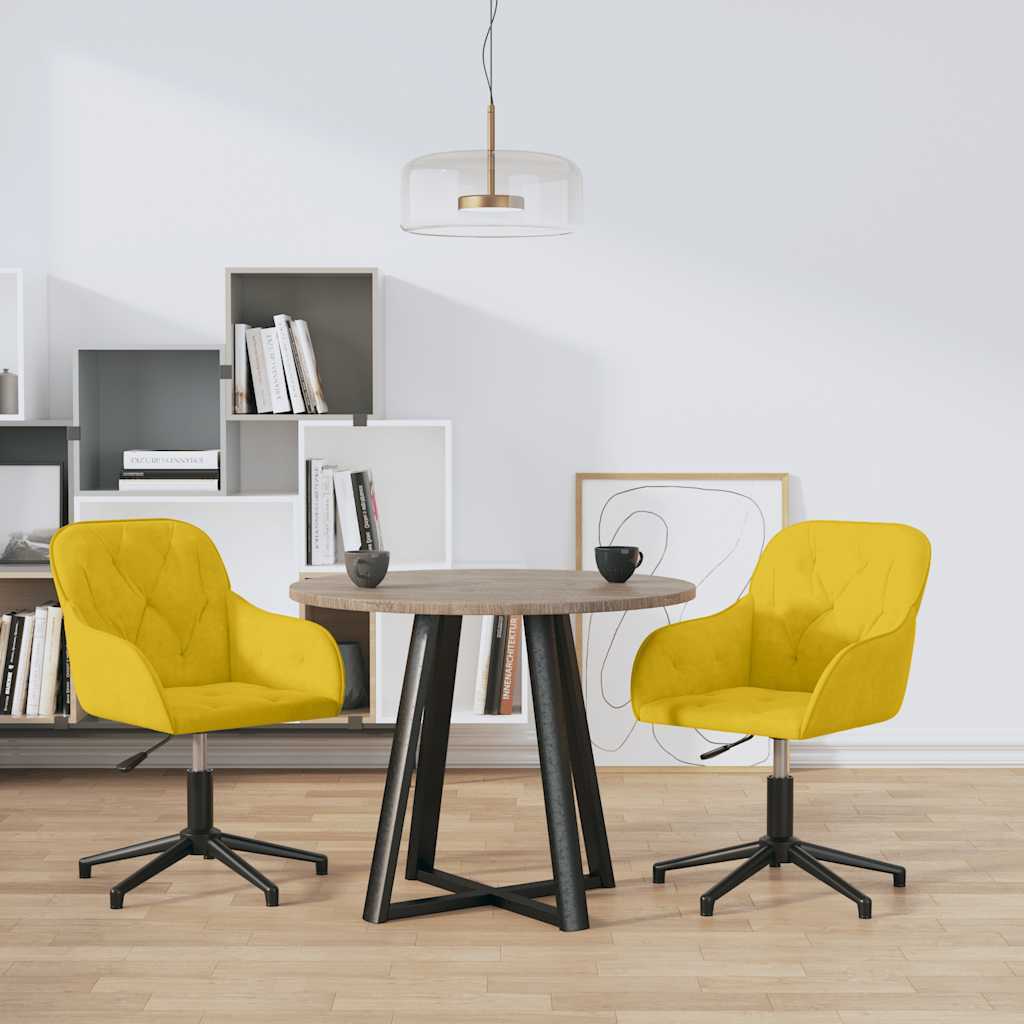 vidaXL Cadeiras de jantar giratórias 2 pcs veludo azul