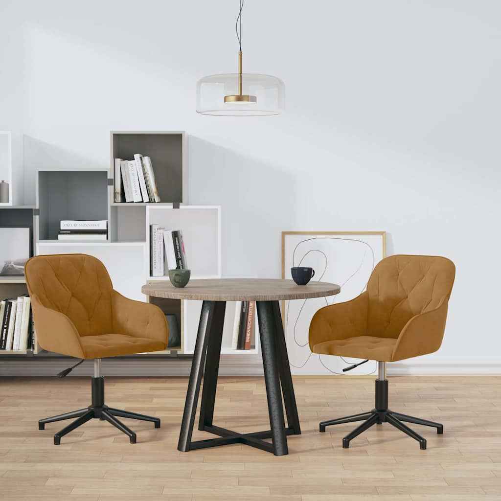 vidaXL Cadeiras de jantar giratórias 2 pcs veludo azul