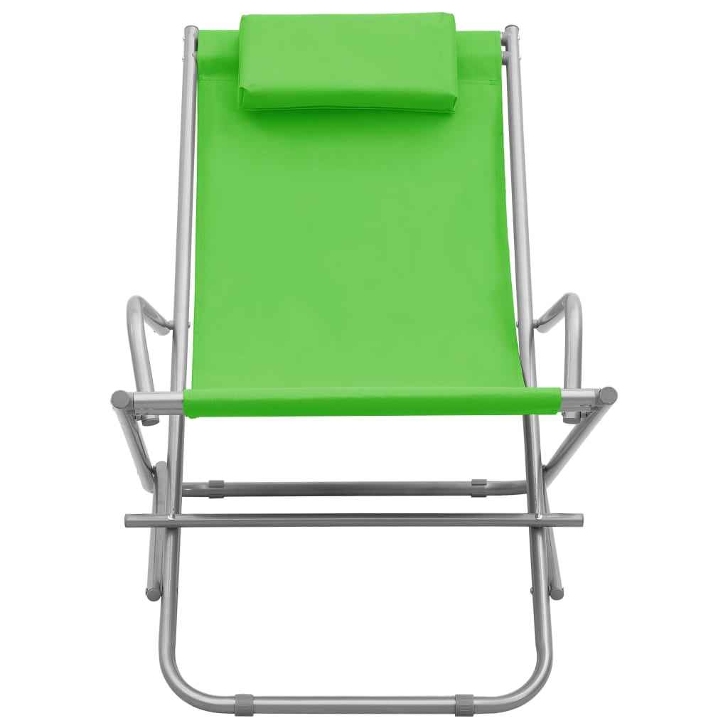 vidaXL Cadeiras de baloiço 2 pcs aço verde
