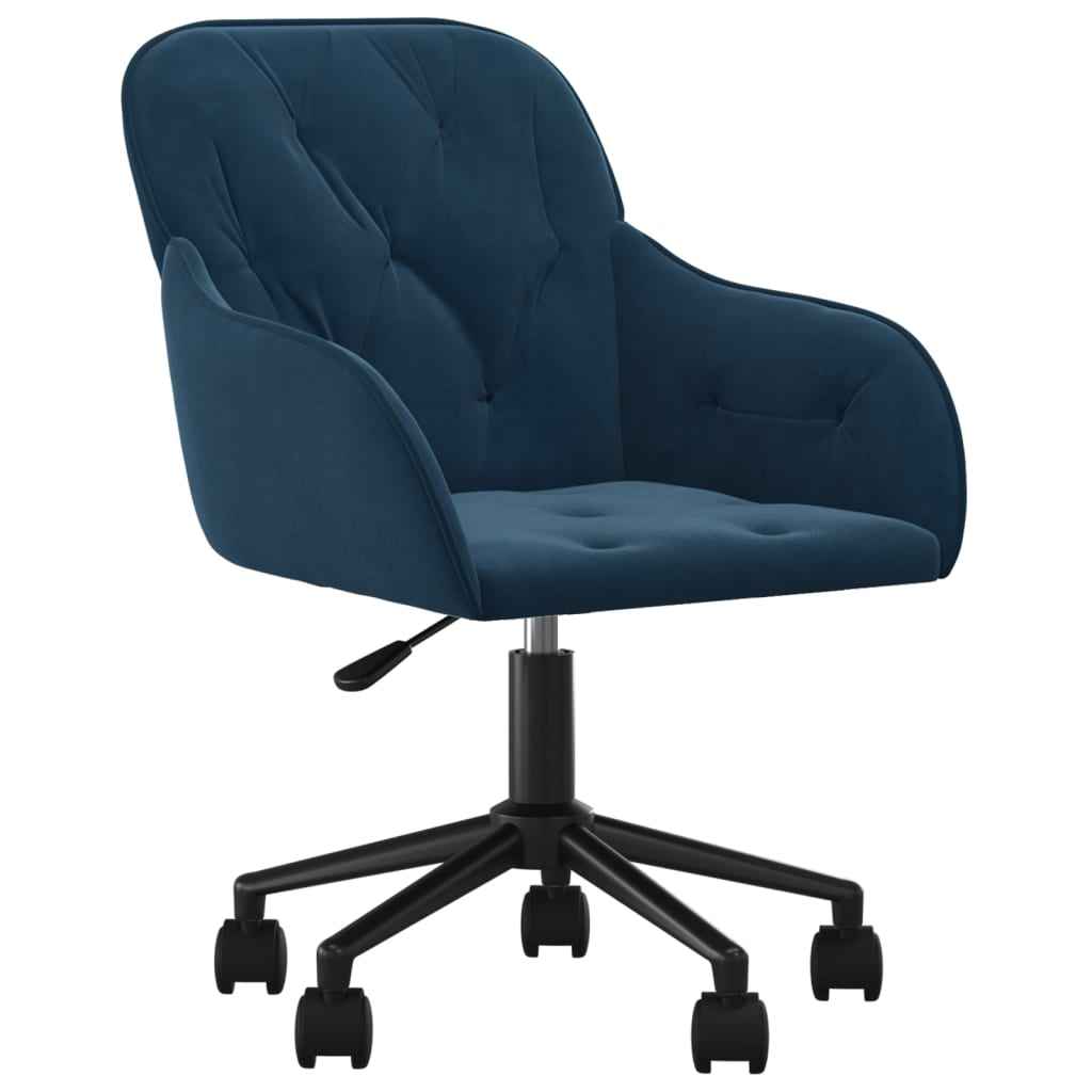 vidaXL Cadeiras de jantar giratórias 2 pcs veludo azul