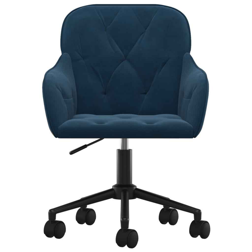 vidaXL Cadeiras de jantar giratórias 2 pcs veludo azul