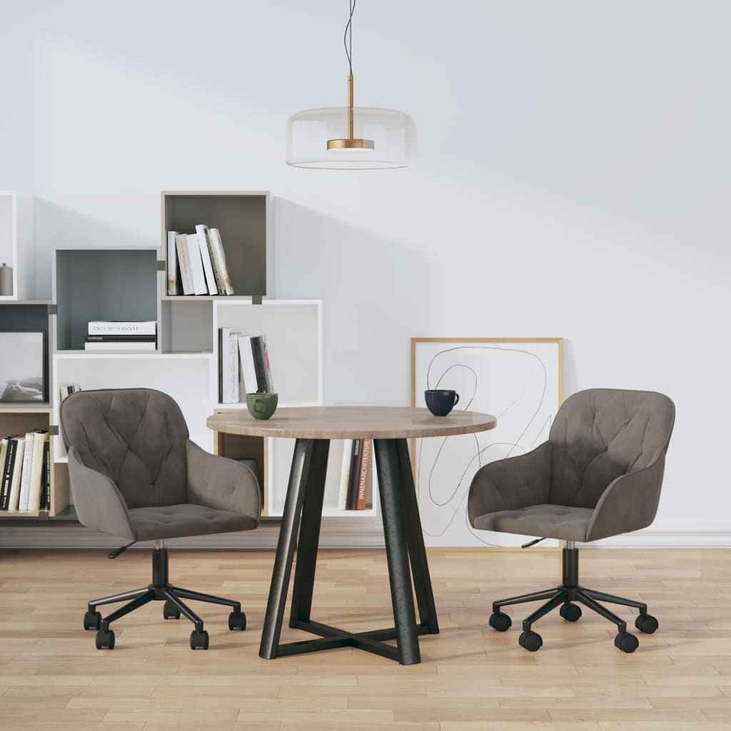 vidaXL Cadeiras de jantar giratórias 2 pcs veludo azul