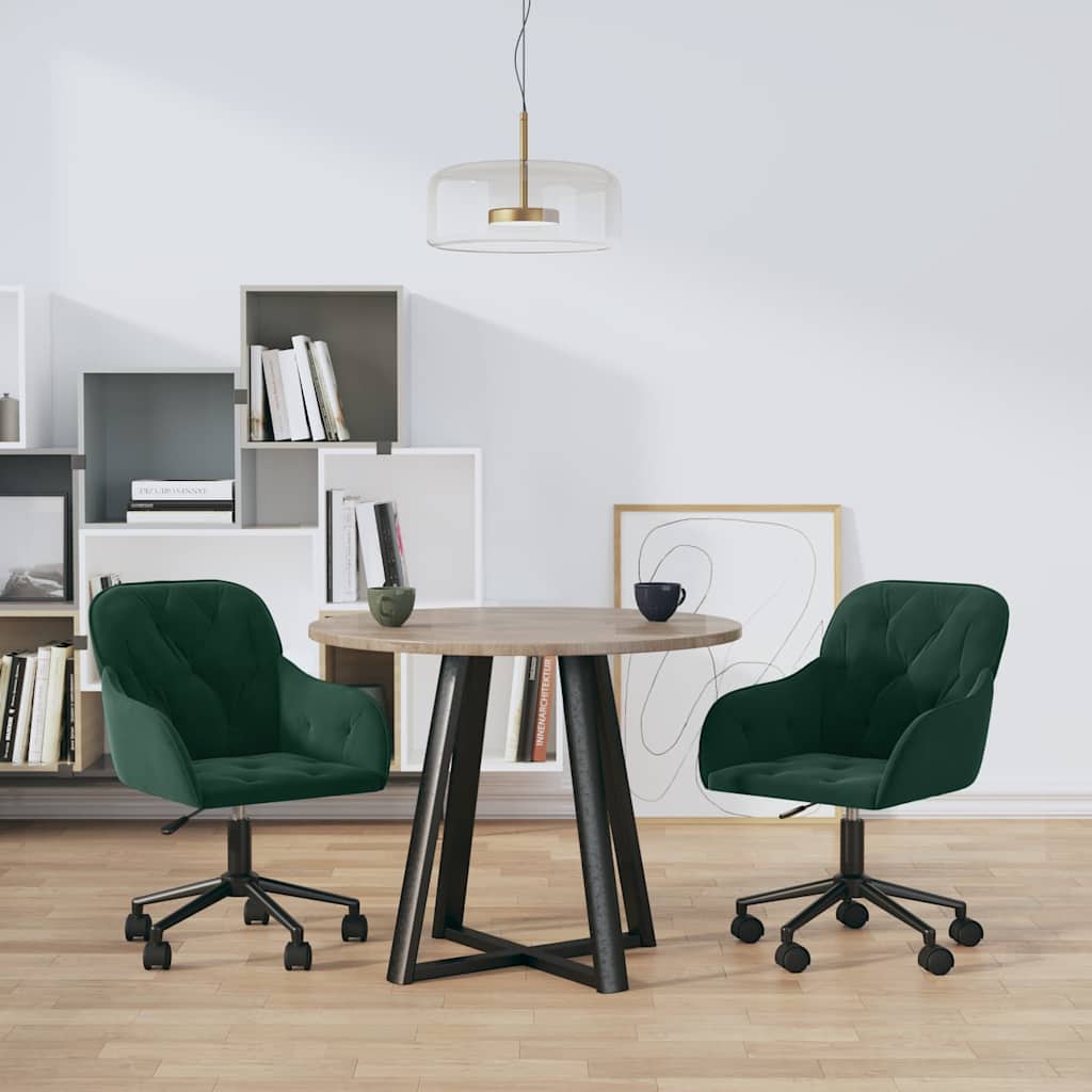 vidaXL Cadeiras de jantar giratórias 2 pcs veludo azul