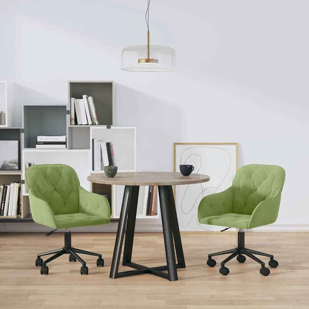 vidaXL Cadeiras de jantar giratórias 2 pcs veludo azul