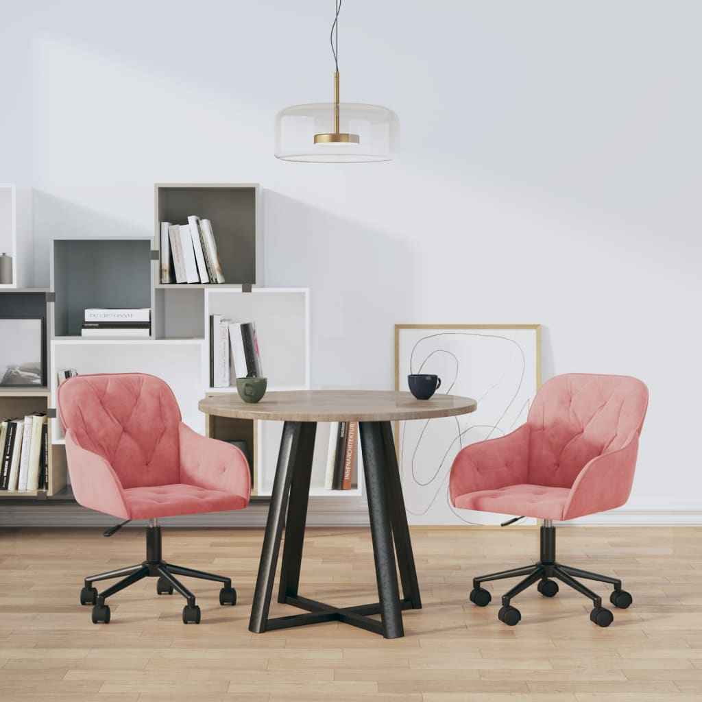 vidaXL Cadeiras de jantar giratórias 2 pcs veludo azul