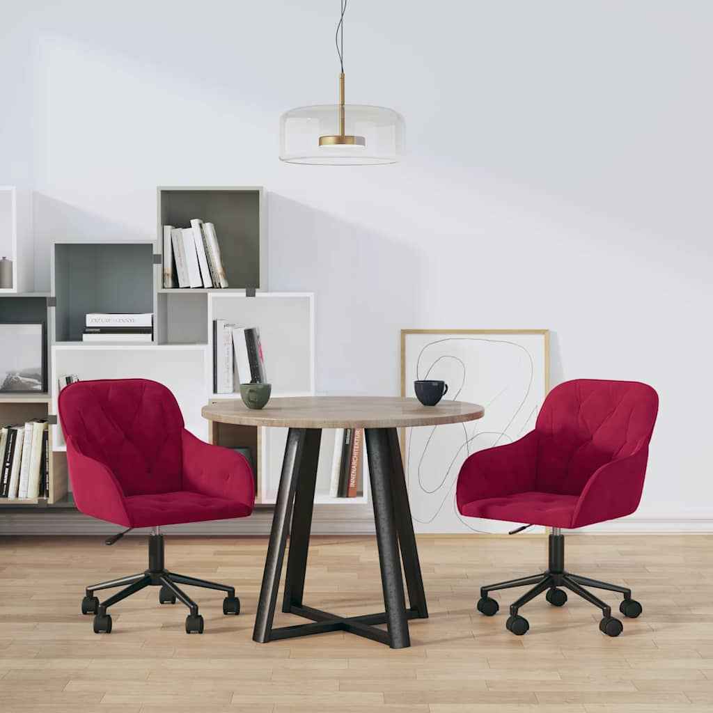 vidaXL Cadeiras de jantar giratórias 2 pcs veludo azul