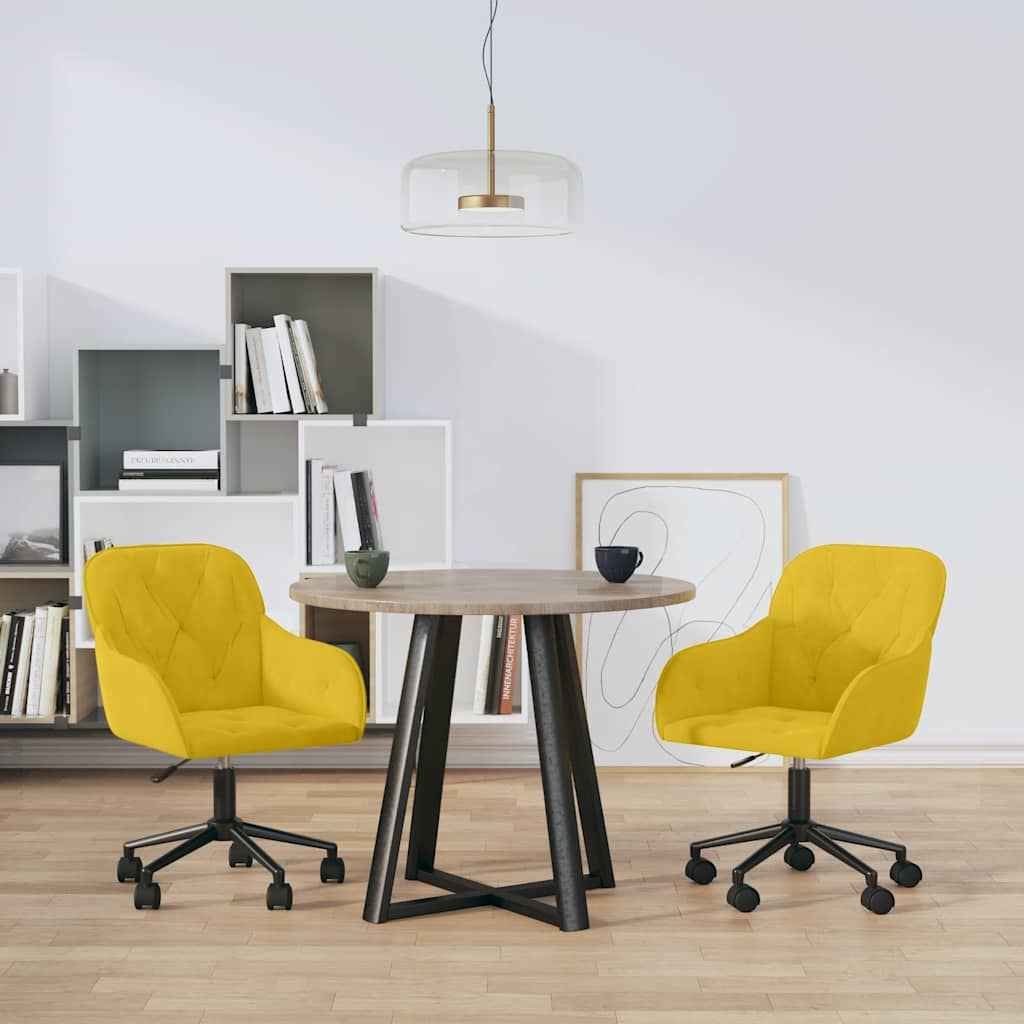 vidaXL Cadeiras de jantar giratórias 2 pcs veludo azul