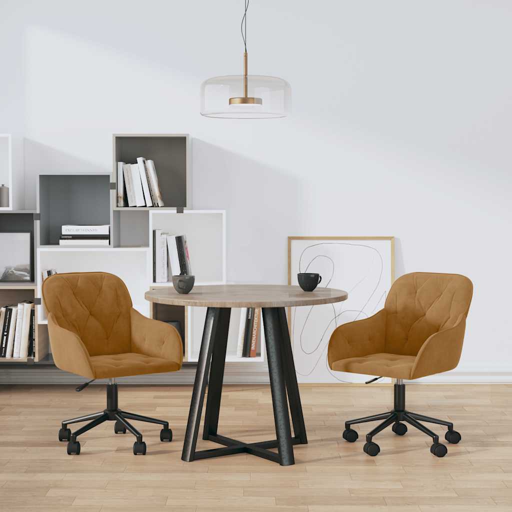 vidaXL Cadeiras de jantar giratórias 2 pcs veludo azul