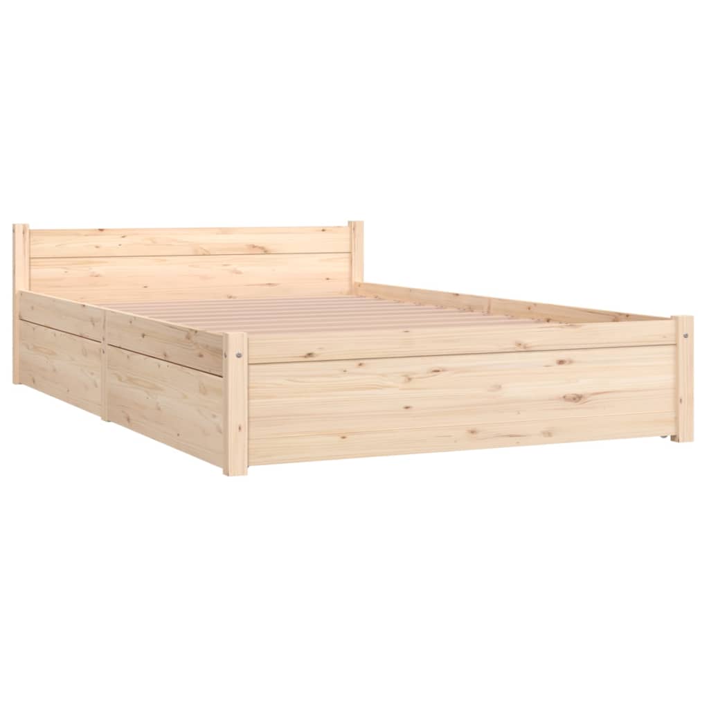 vidaXL Estrutura de cama com gavetas 135x190 cm casal