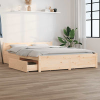 vidaXL Estrutura de cama com gavetas 135x190 cm casal