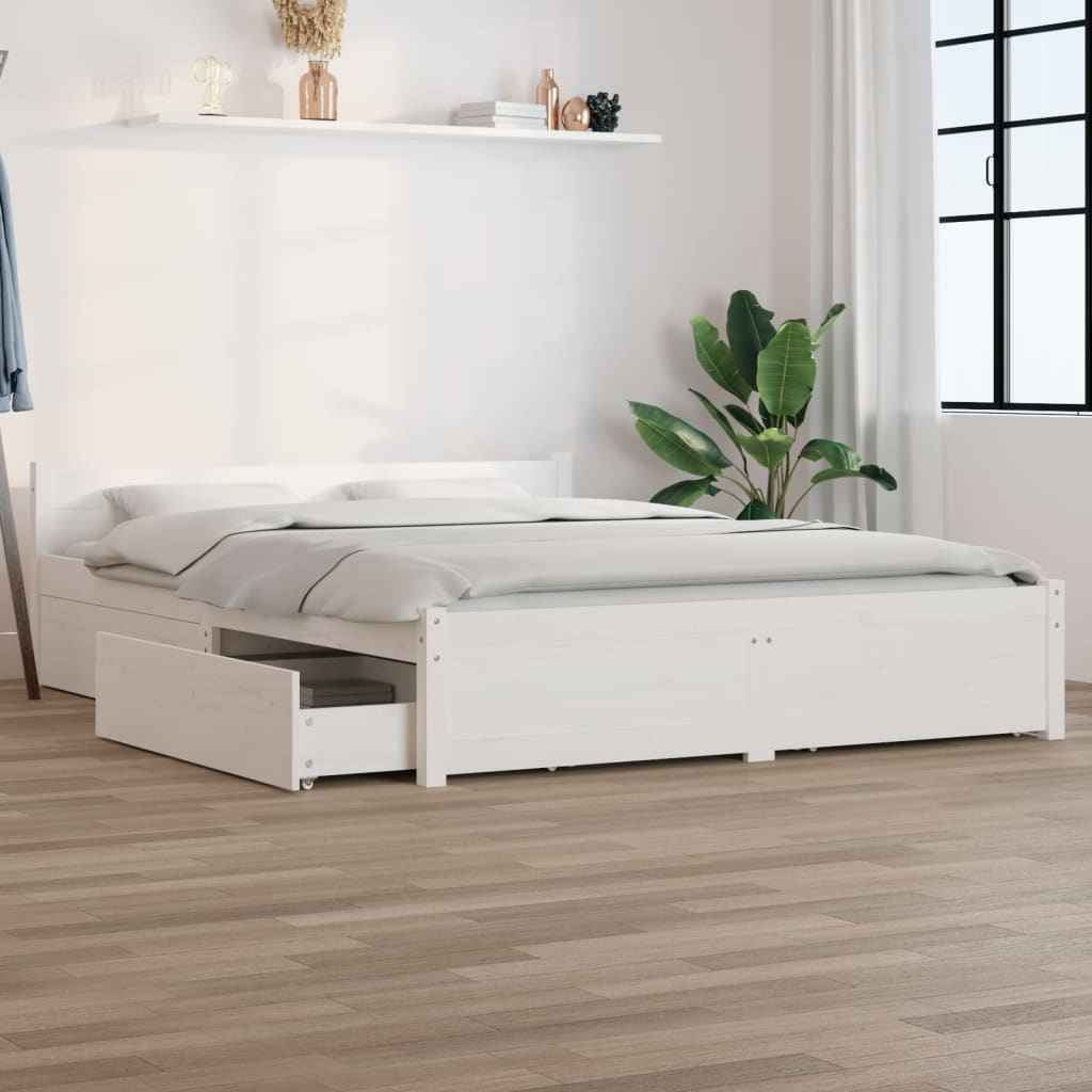 vidaXL Estrutura de cama com gavetas 135x190 cm casal