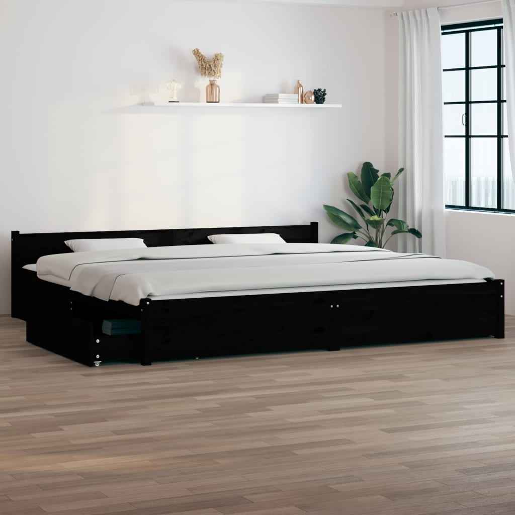 vidaXL Estrutura de cama com gavetas 135x190 cm casal