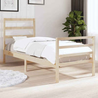 vidaXL Estrutura de cama 100x200 cm pinho maciço branco