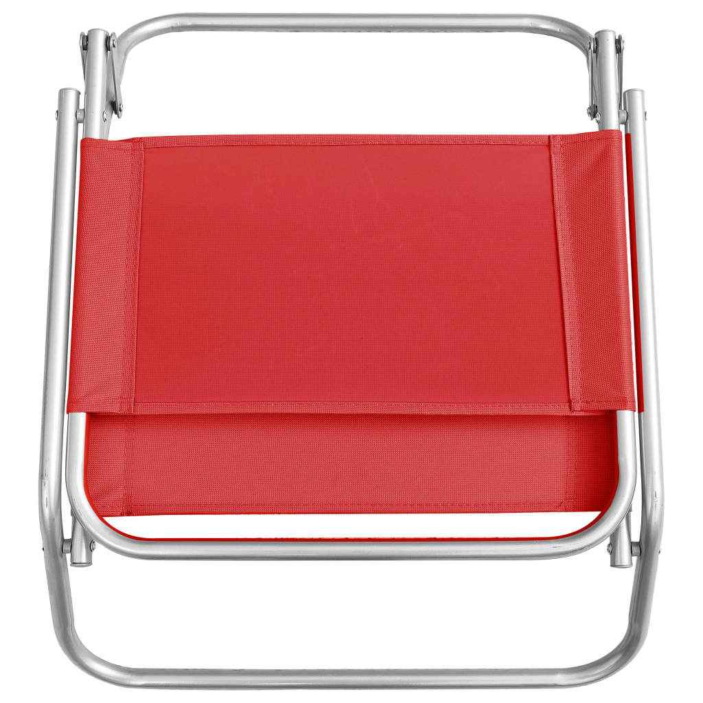 vidaXL Cadeiras de praia dobráveis 2 pcs tecido vermelho