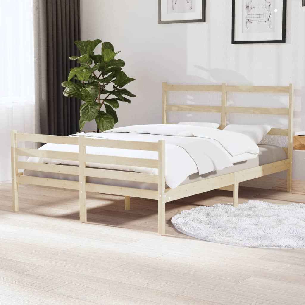 vidaXL Estrutura de cama 100x200 cm pinho maciço branco
