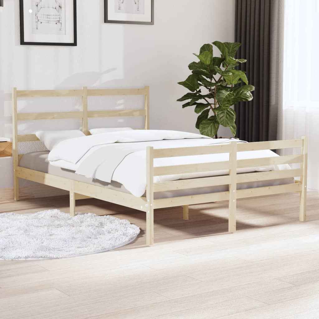 vidaXL Estrutura de cama 100x200 cm pinho maciço branco