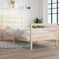 vidaXL Estrutura de cama 100x200 cm pinho maciço branco