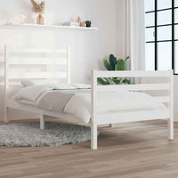 vidaXL Estrutura de cama 100x200 cm pinho maciço branco