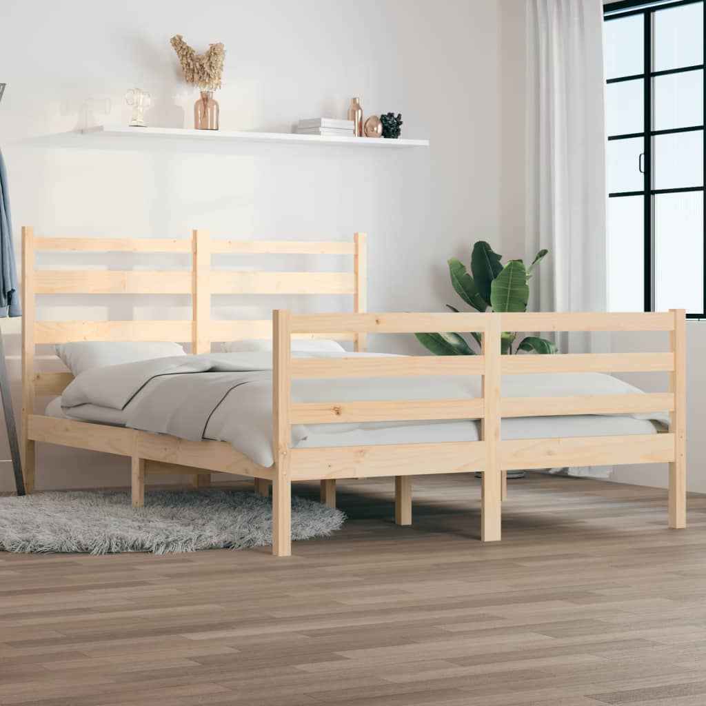 vidaXL Estrutura de cama 100x200 cm pinho maciço branco