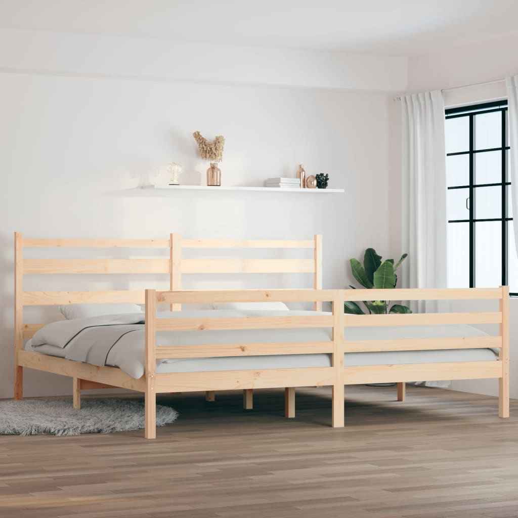 vidaXL Estrutura de cama 100x200 cm pinho maciço branco