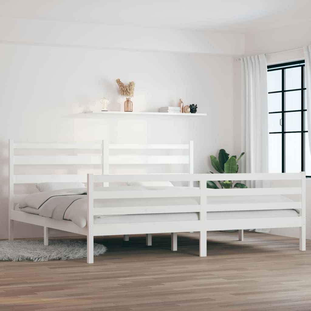 vidaXL Estrutura de cama 100x200 cm pinho maciço branco