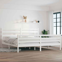vidaXL Estrutura de cama 100x200 cm pinho maciço branco
