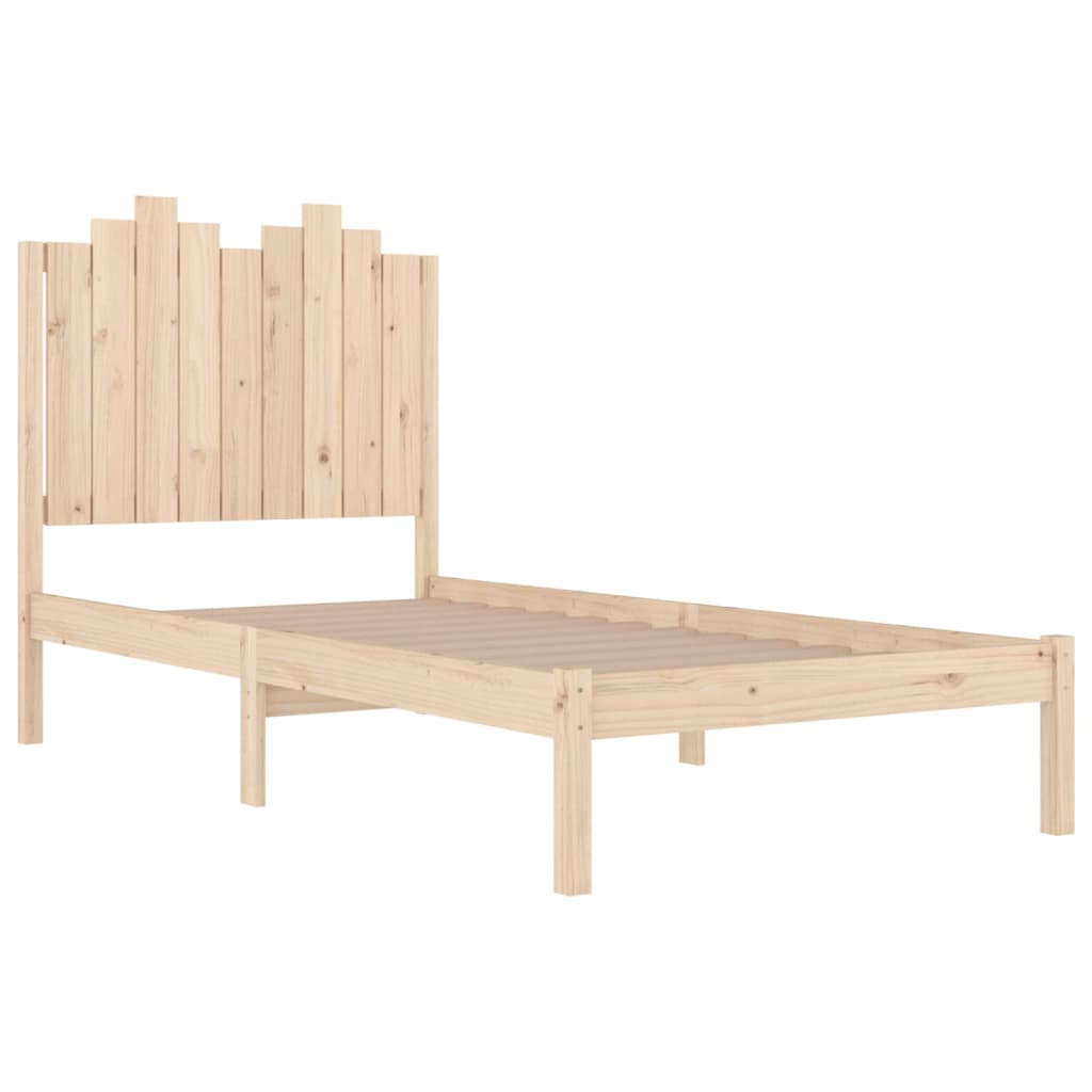 vidaXL Estrutura de cama casal 135x190 cm pinho maciço