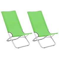 vidaXL Cadeiras de praia dobráveis 2 pcs tecido verde