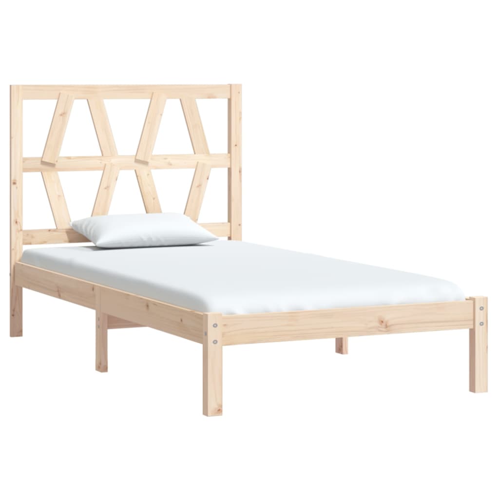 vidaXL Estrutura de cama pequena casal 120x190 cm pinho maciço