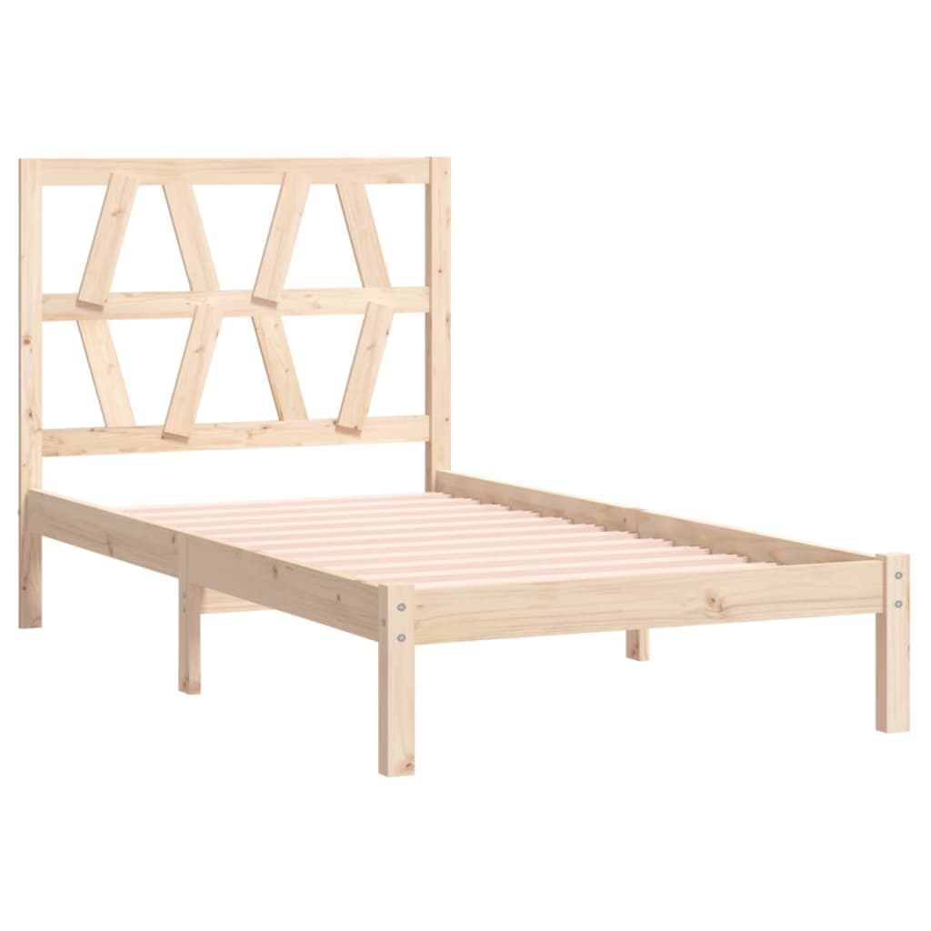 vidaXL Estrutura de cama pequena casal 120x190 cm pinho maciço