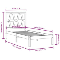 vidaXL Estrutura de cama pequena casal 120x190 cm pinho maciço