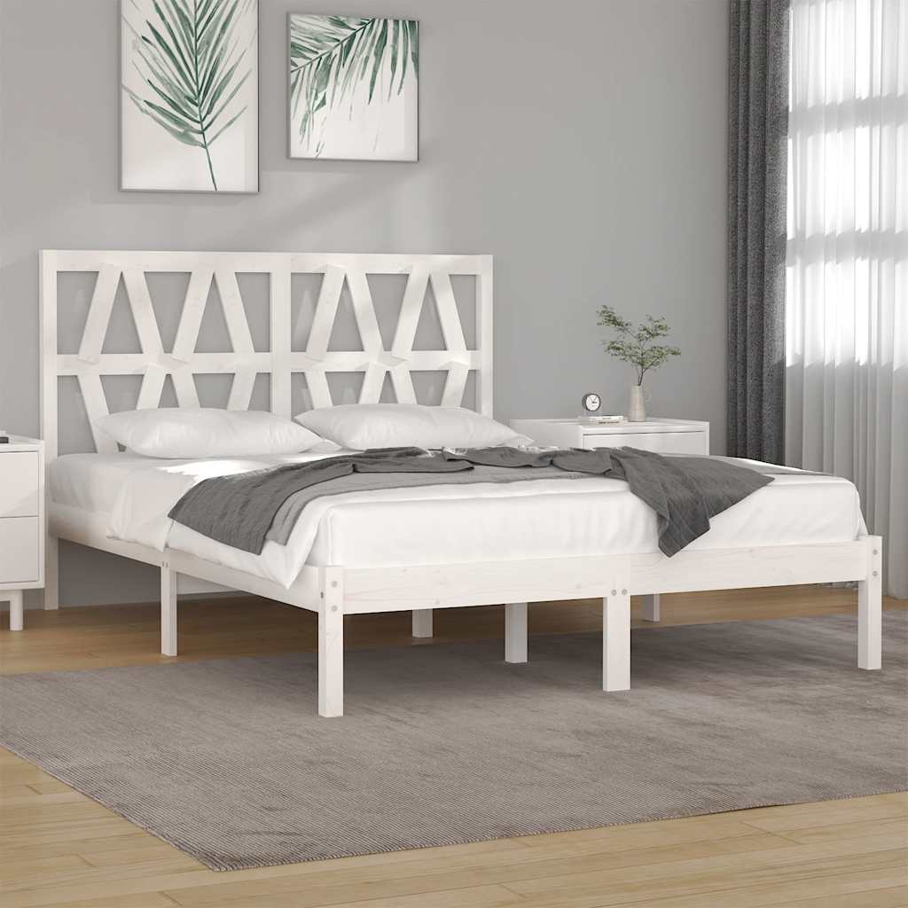 vidaXL Estrutura de cama pequena casal 120x190 cm pinho maciço