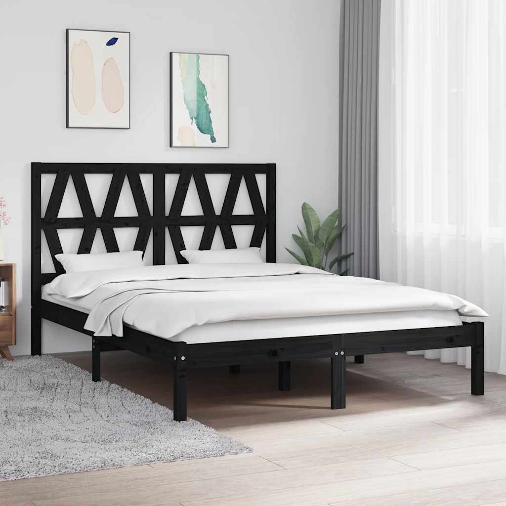 vidaXL Estrutura de cama pequena casal 120x190 cm pinho maciço