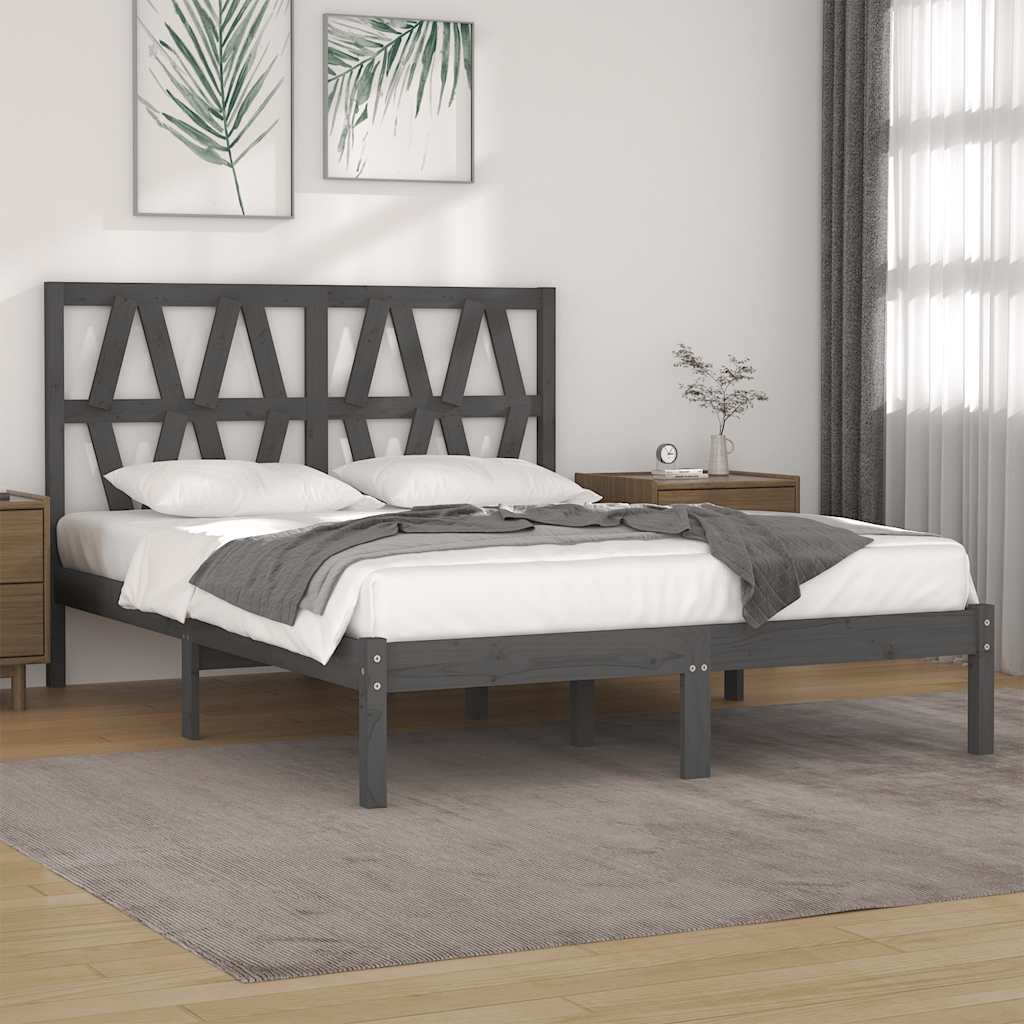 vidaXL Estrutura de cama pequena casal 120x190 cm pinho maciço