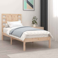 vidaXL Estrutura cama pequena solteiro 75x190 cm madeira maciça preto