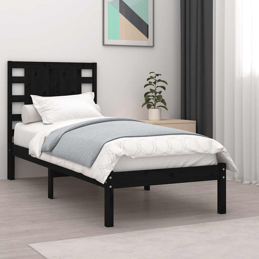 vidaXL Estrutura de cama solteiro 90x190 cm madeira maciça