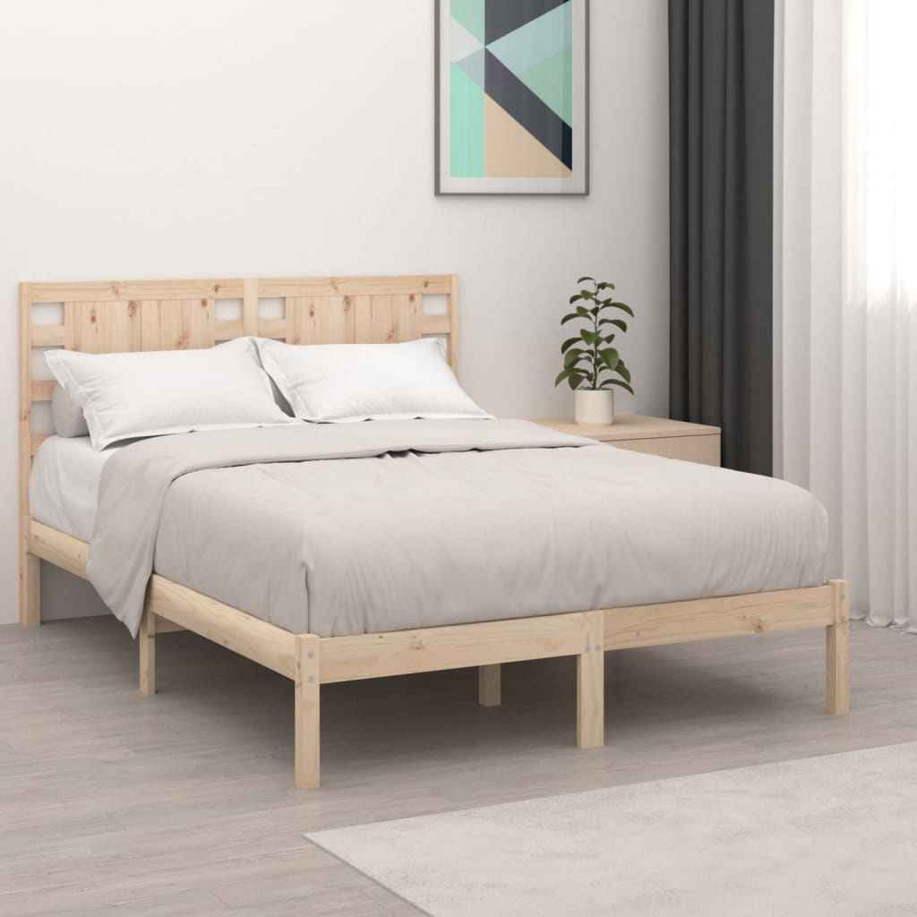 vidaXL Estrutura cama pequena solteiro 75x190 cm madeira maciça preto